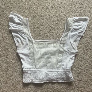 White Lace Crop Top